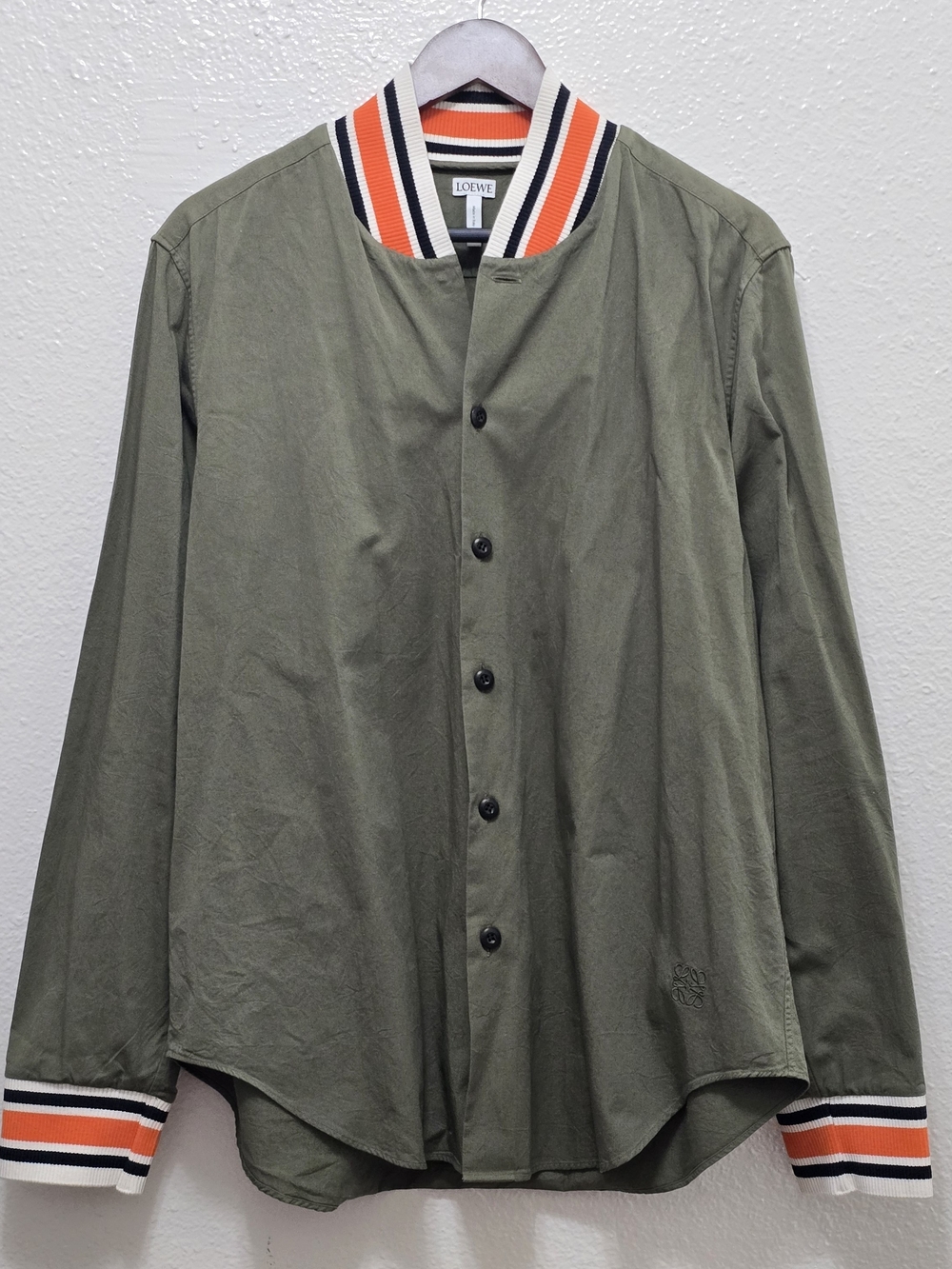 LOEWE Olive Button-Up Shirt, M-L
